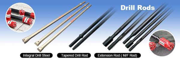 Quality 11 Degree Tapered Rock Drill Rods , Tungsten Carbide Rod In Underground Mining Industry for sale