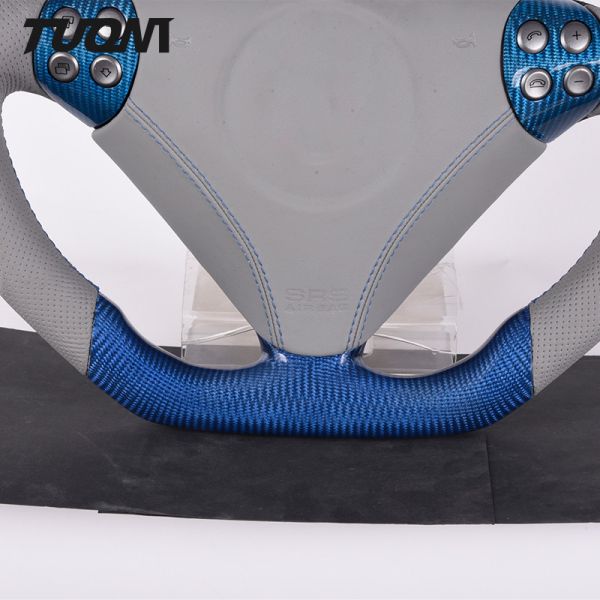 Navy Blue W204 Mercedes Steering Wheel Carbon Fiber Sport Racing