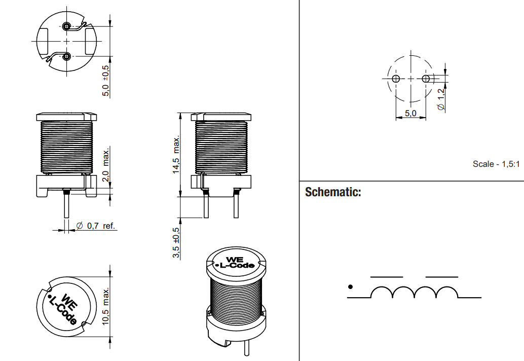 THT Through Hole Inductor Filter For Power Supply 7687480471