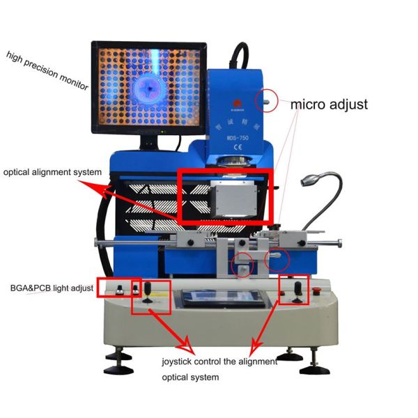 Movable Optical Alignment EMMC Chip Repair Machine 0.5mm-8mm BGA