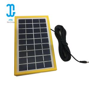 China 220ma Polysilicon Epoxy Solar Panel 3W 6V Tempered Glassyellow Frame wholesale