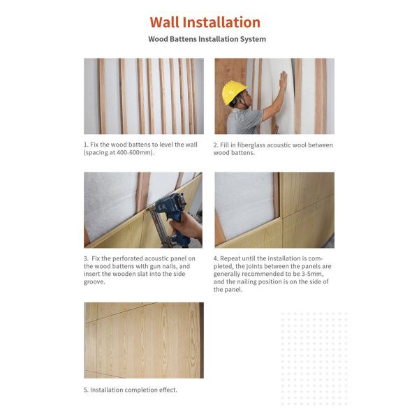 Great Sound Absorption Perforated Acoustic Wood Panels for House Decoration