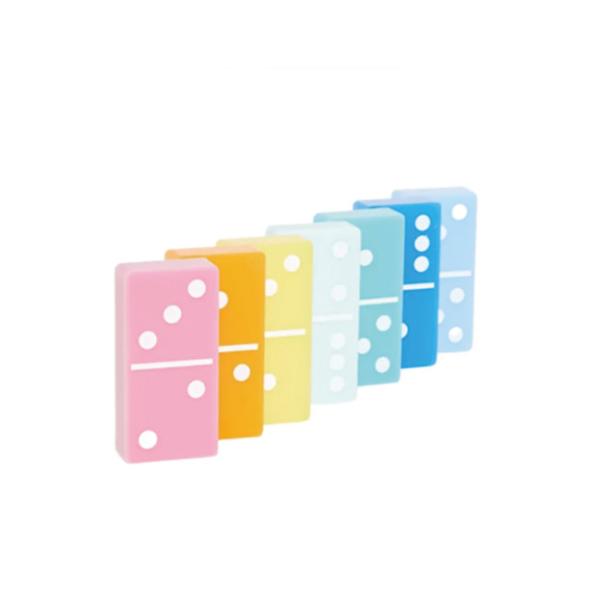 Quality 28 Pack Colored Acrylic Board Game Domino Blocks Play Set for sale