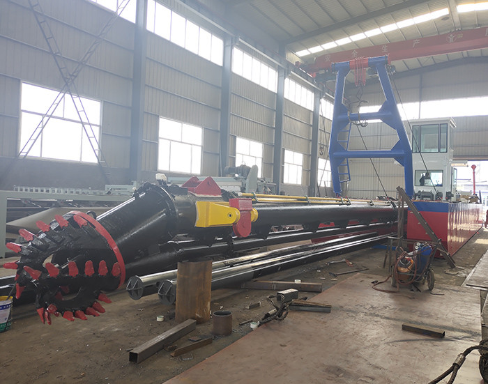 High-Performance Cutter Suction Dredger with a red color for Versatile Sand Mining