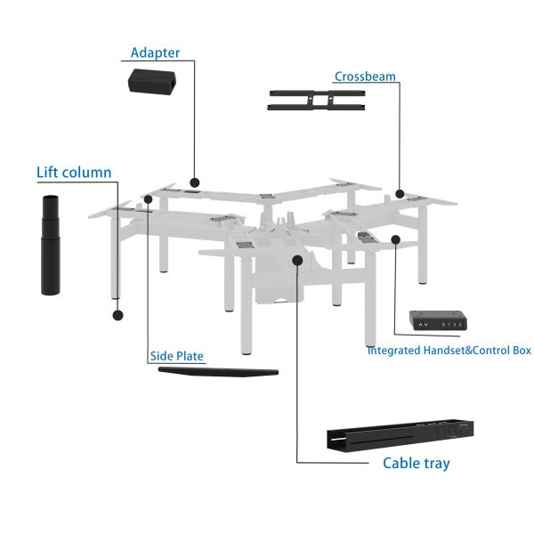 Customized Size Uplift Standing Desk Assembly Required 355 Lbs Weight Capacity Customizable