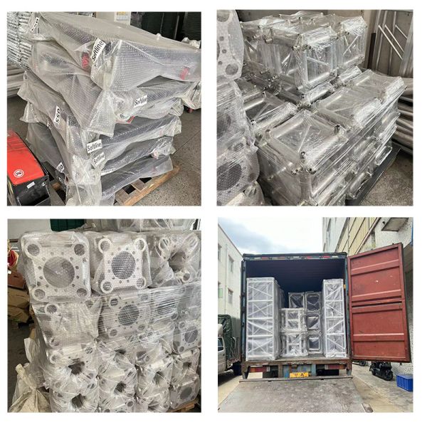 Adjustable Portable Stage Platform Modular System Square Red Finish Aluminum Alloy Stage