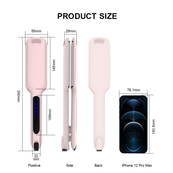 2'' Infrared Large Hair Straightener With Digital Temperature Control 250-450 Degrees
