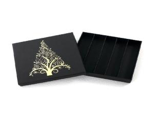 China Black Chocolate Truffle Packaging Boxes Offset Printing With Paper Divider wholesale