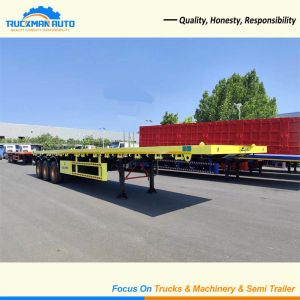 40 Feets Flatbed Container Semi Trailer 40T Mechanical Suspension