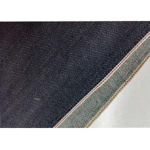 China Kaihara Cotton Polyester Denim Fabric , 12oz Black Stretch Denim Material wholesale