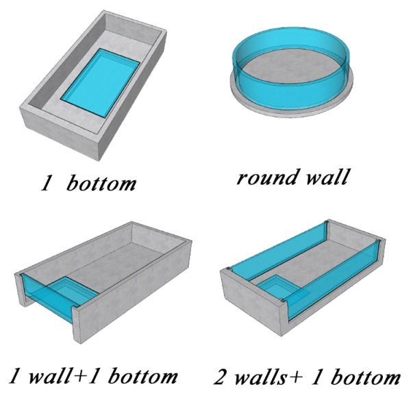 Aupool Fiber Glass Swimming Pool Equipment Counter Current Pool for Transparent Pools