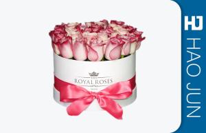 China Hot Sell Paper Large Round Cardboard Flower Boxes Romantic Round Box With Ribbon on sale