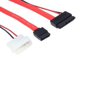 China High speed Slim SATA 13P to SATA 7P + power cable for machine use on sale