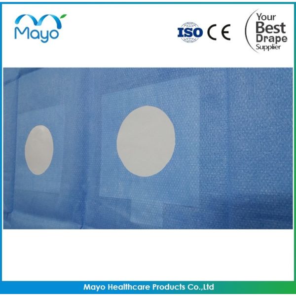 Sterile Femoral Angio Drape 240cm x 370cm Blue SMS Material