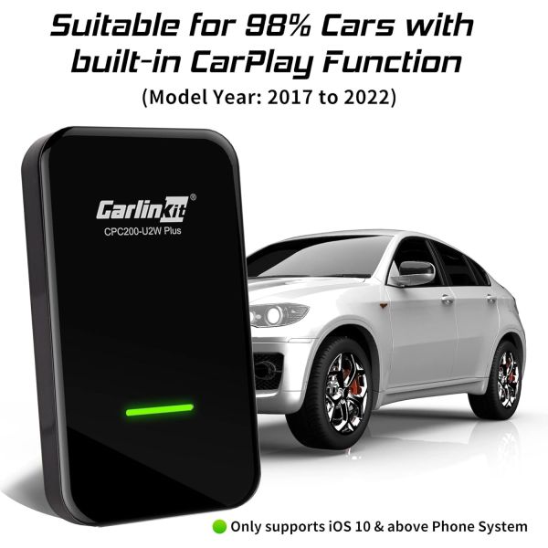 U2W Car Carplay Wired To Wireless Adapter Portable Multimedia Wireless Car Play Ai Box