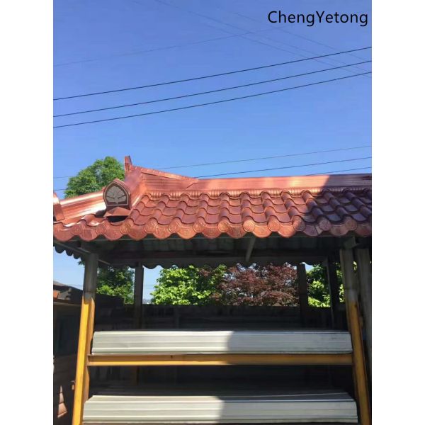 Pavilion Stone Coated Roofing Tiles With 3D Protecting Printing Precision 0.2MM