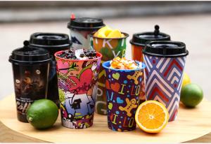 China Promotional 350ml Coffee Cups With Lids From Disposable platic Coffee Cup wholesale
