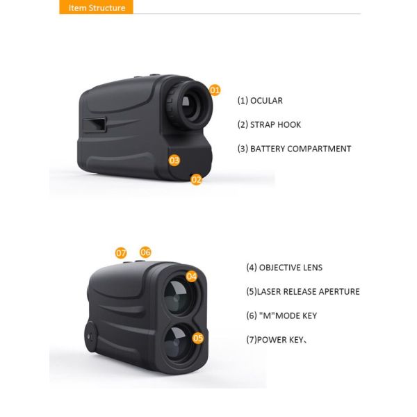 Black 6X Rangefinder Camera Digital Golf Laser Rangefinder