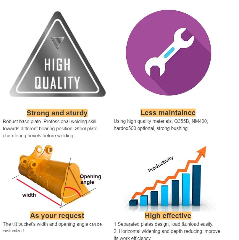 Cat312 Pc130 Skeleton Excavator Bucket , Durable Excavator Backhoe Attachments