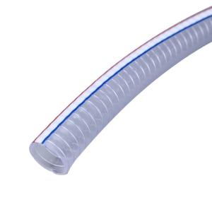 China UMETASS 3/4" Transparent PVC Spiral Steel Wire Reinforced Hose with Flange Connection wholesale