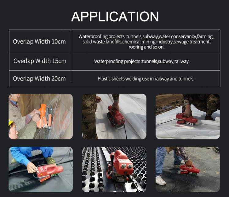 800W Welding Machine for Heating Temp 0-450°C and Single Membrane Thickness 0.2-1.5 mm