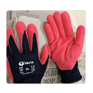 China 15 Gauge Elastic Seamless Black Nylon Box Handling Nitrile Gloves wholesale