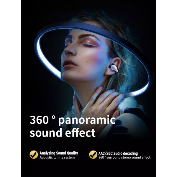 AAC Codecs Bone Conduction Earphone Clip Earring Ear Hook Headsets for Sport and Ambie