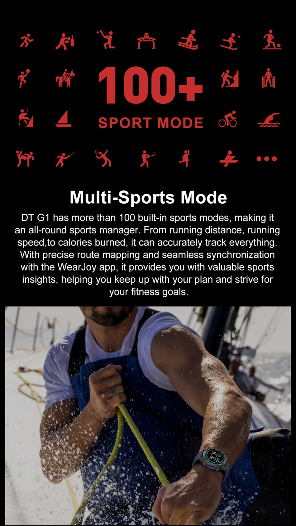 Watch DT G1 Multifunctional BT Call Sports Watch GPS Track Compass 5ATM Waterproof Heart Rate Fitness