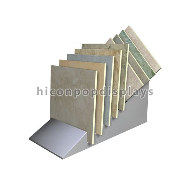 Metal Free Standing Floor Granite / Marble Tiles Display For Stone Retail Showroom