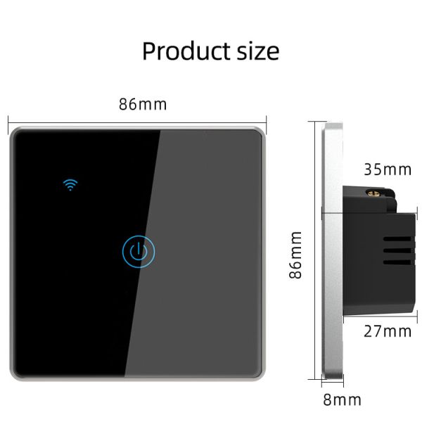 Metal Bezel Tuya Smart Switch 600W 2 Gang Touch Dimmer App Voice Control