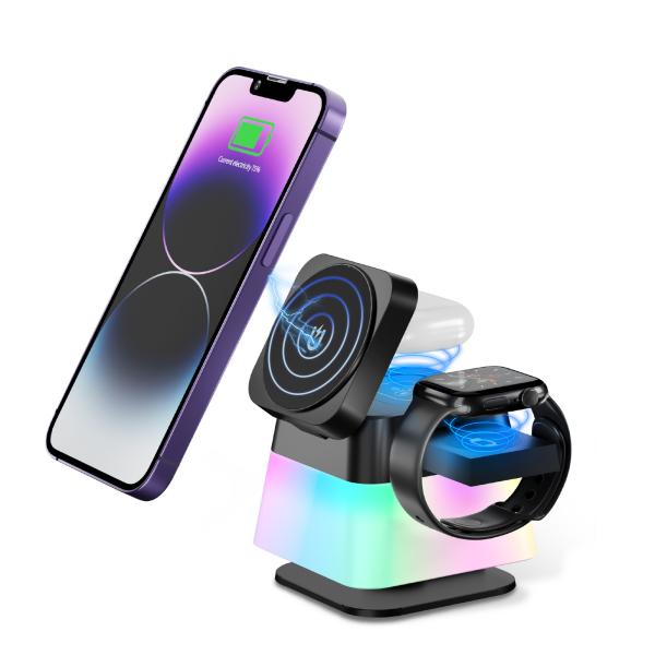 Quality 15W Output Power IPhone Multifunctional Wireless Charger With Foldable Design for sale