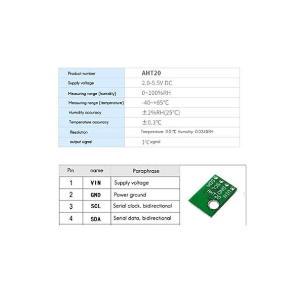 DHT11 Upgrade AHT20 Temperature And Humidity Sensor Module With Probe