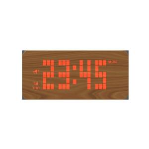 Dot Matrix Wooden Digital Alarm Clock LED Red Display Decorative Digital Clock