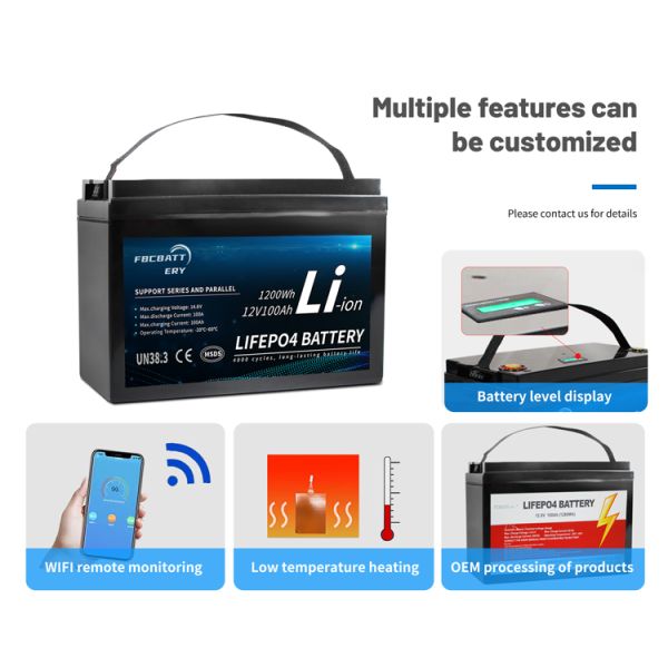 12 Volt Lithium Deep Cycle Marine Battery , 100ah Lifepo4 Battery Pack