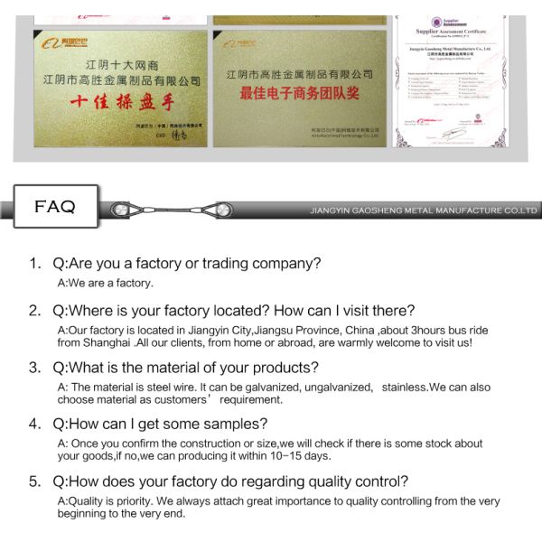 10mm Galvanized Steel Wire Rope For Elevator 2.5mm-15mm High Carbon Steel