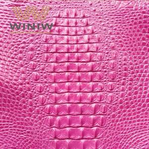 China Flash Dance Purple Pink Crocodile Skin Leather Microfiber Leather Fabric Material Microfiber wholesale