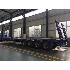 3 Axles Semi Lowbed Trailer 60000kg Semi Truck Flatbed Trailer