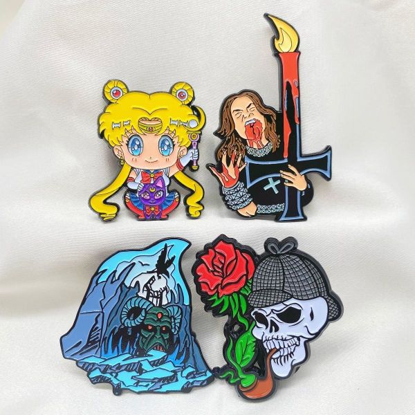 Creative Digital Printing Custom Lapel Pins Metal Souvenirs Cartoon Hat Pins