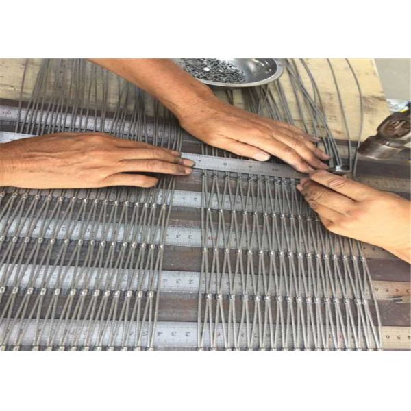 Multifunctional Monkey Enclosure Mesh , Stainless Steel Ferrule Rope Mesh