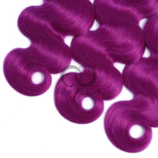 Purple Body Wave Remy Human Hair Bundles Sew In Weave Bundles Brazilian Bundle Deals