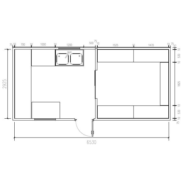 20FT Tiny Modular Dormitory Container Q235 Q355 Prefabricated Dormitory Unit