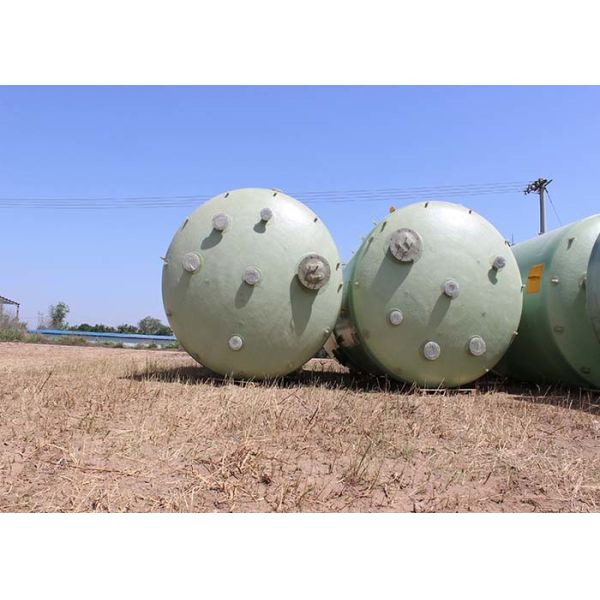 Durable Antiseptic Cylindrical FRP Vertical Tank 4CBM For Industrial Water Storage
