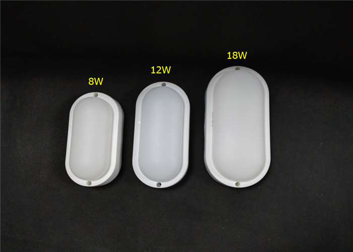 Cool White Oval IP65 LED Bulkhead Light 12W WalL Lamp Frosted Diffusor