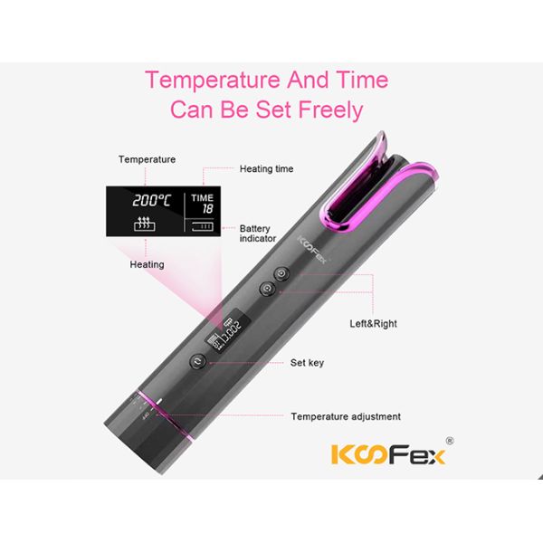 Portable Ceramic Wireless Hair Curler Automatic Multi Scene 110-220V