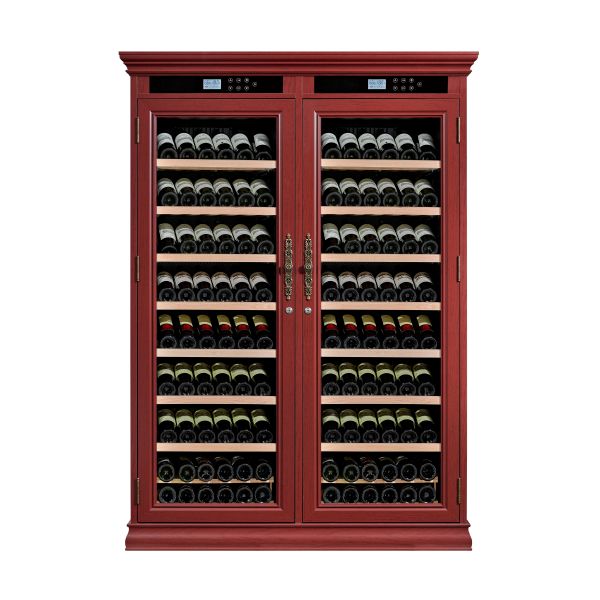 Elegant Solid Wood Wine Cooler With Lockable Dual Glass Doors Elegant Solid Wood Wine Cabinet With Lockable Dual Glass Doors