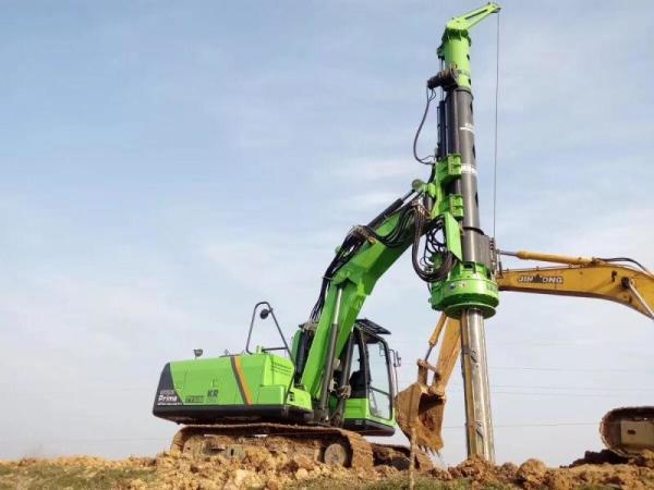 Quality Customized Hydraulic Borehole Drilling Pile Driving Rig 5.6kw/H 50 KN.M Torque for sale