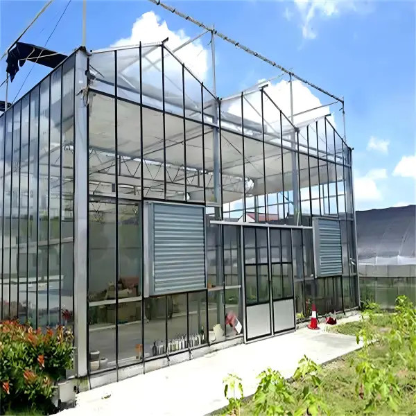 Intelligent Venlo - Type Aluminum profile customized polycarbonate Greenhouse With Shading Systems