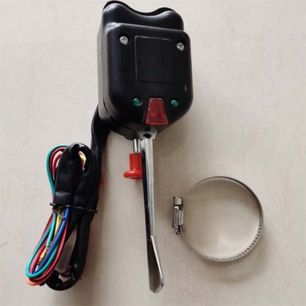 Black Universal Hot Rod Chrome Column Mount Turn Signal Switch with Hazard Knob and OEM Standard Size