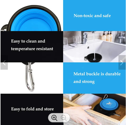 No Spill Foldable Plastic Pet Food Bowls Travel Raised Insulated Portable Dog Bowls