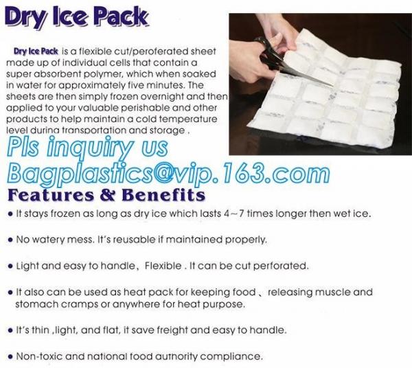 on-toxic plastic material gel ice pack, Refrigerated cooler bags, ice eutectic gel bag for fresh food and beverage, GEL